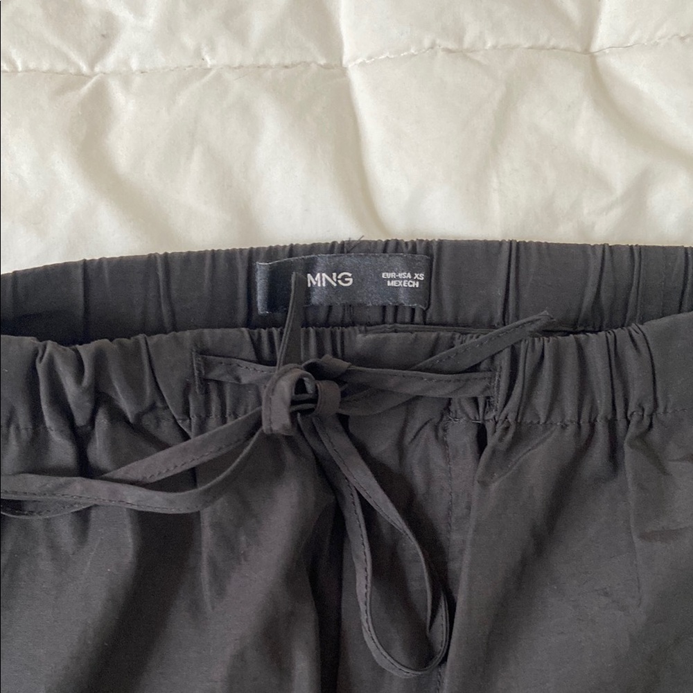 Mango Black Casual Drawstring Skirt